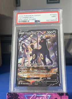 Pokemon TCG Umbreon V Full Art TG22 Brilliant Stars Trainer Gallery Mint PSA 9 - Image 1