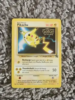 Pikachu Pokemon The First Movie Kids WB Promo 4 WoTC Black Star Stamped Card - Image 1