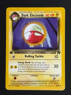 1# Pokemon Cards Dark Electrode 34/82 1ST EDITION Team Rocket Uncommon - Image 1