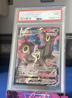 2022 Pokemon SWSH Brilliant Stars #TG23 FA Umbreon VMax PSA 9 MINT - Image 1