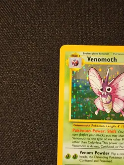 Pokemon Venomoth Jungle Holo Rare Unlimited -13/64 70 HP English TCG Card 1999 - Image 5