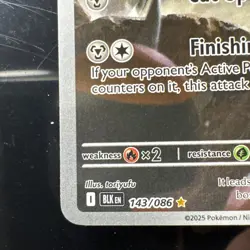 BISHARP ILLUSTRATION RARE 143/086 POKEMON TCG BLACK BOLT 2025 MINT PACK FRESH - Image 4