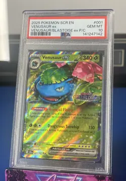 2025 POKEMON SCR EN-STELLAR CROWN #001 VENUSAUR EX PSA 10 - Image 1