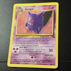Pokemon Gengar Fossil 20/62 Non Holo Rare 1999 Vintage WOTC - Image 2