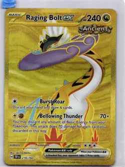 2024 Pokemon Raging Bolt ex 218/162 Temporal Forces Gold Hyper Rare NM - Image 1