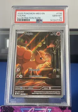 2025 POKEMON MEG EN-MEGA EVOLUTION ILLUSTRATION RARE #138 VULPIX PSA 10 - Image 1