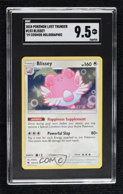 Blissey Holo Pokemon Sun & Moon Lost Thunder SGC 9.5 Mint+ - Image 1