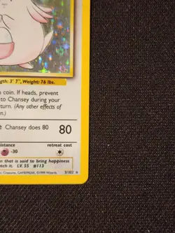 Pokemon TCG Chansey Base Set Rare Holo - 3/102 1999 120HP Vintage MP - SEE PICS! - Image 3
