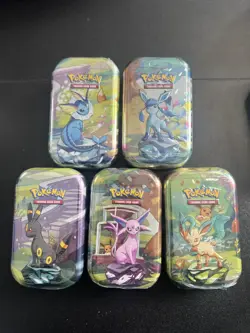 Pokemon TCG Scarlet & Violet Prismatic Evolutions Sealed Mini Tin -- Lot Of 5 - Image 1