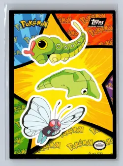 1999 Topps Pokemon TV Sticker Metapod Butterfree Caterpie - Image 1