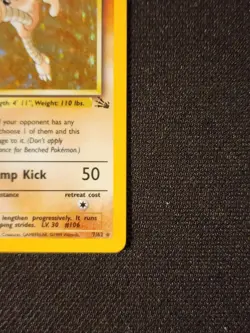 Pokemon TCG - HITMONLEE - 7/62 - HOLO RARE - UNLIMITED - FOSSIL 1999 WOTC LP/NM - Image 3