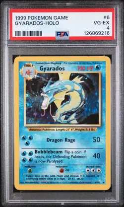 1999 Pokemon Base Set Holo Gyarados #6 PSA 4 - Image 1