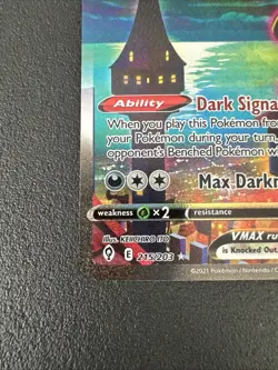2021 POKEMON SWORD & SHIELD EVOLVING SKIES UMBREON 215 VMAX ALTERNATE ART - Image 5