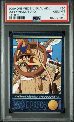 Lot Of 2 2000 One Piece Visual Adventure PSA 10 Luffy/Nami/Zoro #4 #50 Part 1/2 - Image 2