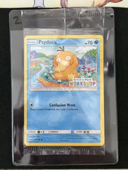 Build a Bear Pokemon Card Psyduck Promo Trading TCG SEALED NEW RARE - Image 1