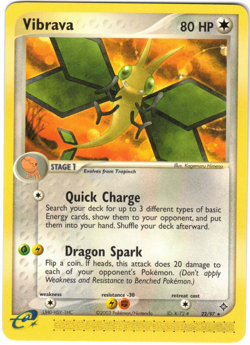 Vibrava 22/97 EX Dragon Regular Rare Pokemon Card - Image 1
