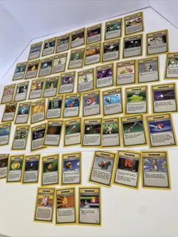 Pokemon Trainer Cards Clear Back As Far As Base Set Includes 54 With 3 Rare - Image 1