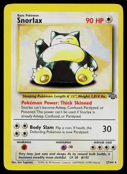 Pokemon Card - Snorlax Jungle 27/64 Rare Off Center Error - Image 1
