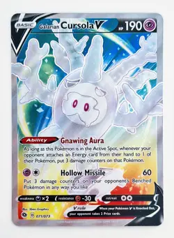 Galarian Cursola V 071/073 Champion's Path Holo Full Art Pokemon Card Pack Fresh - Image 1