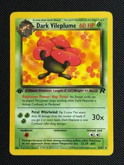 1# Pokemon Cards Dark Vileplume 30/82 1ST EDITION Team Rocket Rare - Image 1