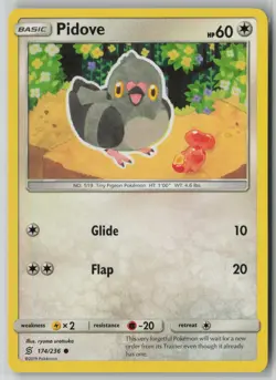 Pidove 174/236 Pokemon Unified Minds Common Near Mint Card (NM) 1 - Image 1