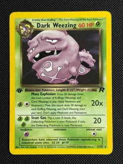 1# Pokemon Cards Dark Weezing 31/82 1ST EDITION Team Rocket Rare - Image 1