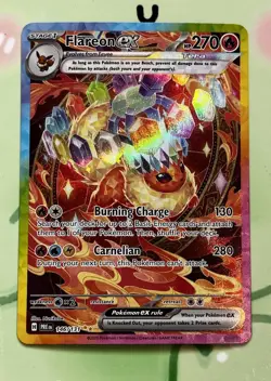 Pokemon TCG Flareon EX Prismatic Evolutions Card 146/131 Sir Illustration Rare - Image 1
