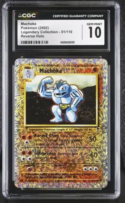CGC 10 Machoke 2002 Legendary (Collection) 51/110 Reverse Holo Pokemon Card - Image 1