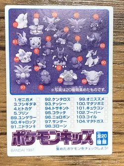 Pokemon Kids' Mini Card Eevee Nintendo Bandai Pocket Monsters 1997 Japan - Image 2