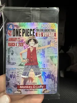 Bandai One Piece CCG Monkey D. Luffy US Voyage Promo Foil Card P-055 5000 Power - Image 1