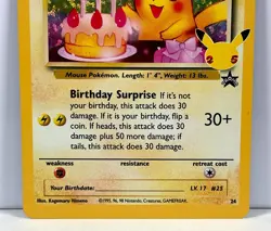 Birthday Pikachu 24 Black Star Promo Card Celebrations 25th Anniversary Pokemon - Image 2