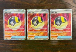 Ultra Ball 264/217 Ultra Rare Ascended Heroes Pokemon TCG 3 Card Lot - Image 1