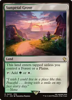 Sunpetal Grove Land NM RARE MTG Commander: Final Fantasy FIC Green White Regular - Image 1