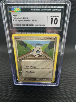 Pokemon Aron EX Legend Maker 48/92 CGC 10 Gem Mint 2006 Basic Steel English - Image 1
