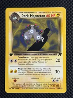1# Pokemon Cards Dark Magneton 28/82 1ST EDITION Team Rocket Rare - Image 1