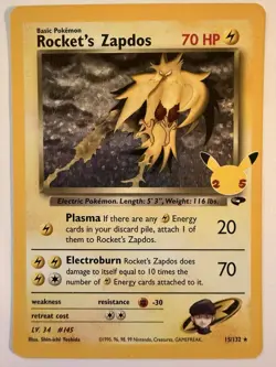 Pokemon TCG - Rocket's Zapdos 15/132 Celebrations: Classic Collection Holo - Image 1