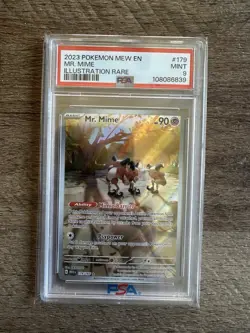 Pokemon TCG Mr. Mime 179/165 Scarlet & Violet Illustration Rare Holo PSA 9 - Image 1