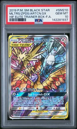 2019 POKEMON SM BLACK STAR PROMO FULL ART/MOLTRES & ZAPDOS & ARTICUNO GX PSA 10 - Image 1