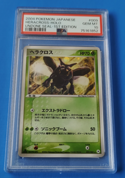 Pokemon Heracross #009 (Undone Seal) Holo 1st Edition PSA 10 GEM MINT - Image 1