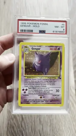 PSA 8 Pokemon Gengar TCG Fossil 5/62 - Holo Rare (1999) - Image 2
