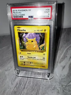 2016 POKEMON XY EVOLUTIONS #35 PIKACHU PSA 9 MINT! - Image 3