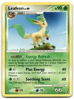 2009 Platinum - Rising Rivals Pokemon Leafeon Stage 1/Uncommon #45 - Image 1