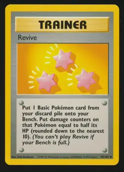 REVIVE 89/102 Pokemon BASE SET ENGLISH UNCOMMON TRAINER - Image 1