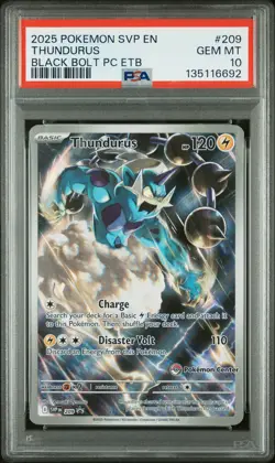 2025 Pokemon Black Bolt ETB Thundurus 209 (Pokemon Center) PSA 10 - Image 1