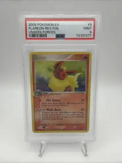 Pokemon Flareon EX Unseen Forces Reverse Holo Rare #5 PSA 9 Mint - Image 1