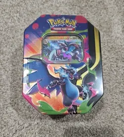 Pokemon TCG Mega Charizard X ex Tin 4 Booster Packs & Charizard Promo Sealed - Image 1