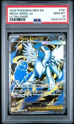 2025 POKEMON MEG EN-MEGA EVOLUTION ULTRA RARE #161 MEGA ABSOL EX PSA 10 - Image 1