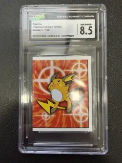 CGC 8.5 NM/MINT+ - Raichu Pokemon Merlin Series 1-166 - Image 1
