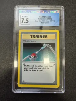 CGC 7.5 Near Mint+ Maintenance Pokemon Base Set Unlimited - Image 1