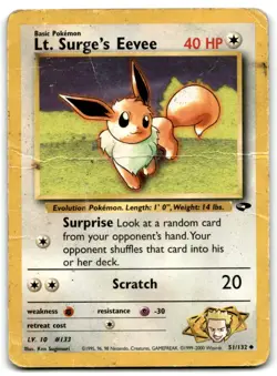 2000 Gym - Challenge Pokemon Lt. Surge’s Eevee Basic/Uncommon #51 - Image 1